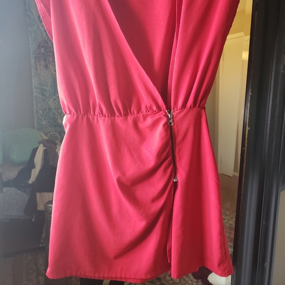 Red Mini Wrap Dress - Picture 2 of 2
